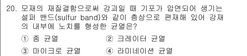 초음파비파괴검사기사(구) 2019년 20번 - 정답과 핵심 포인트를 검수 중인 기출문제