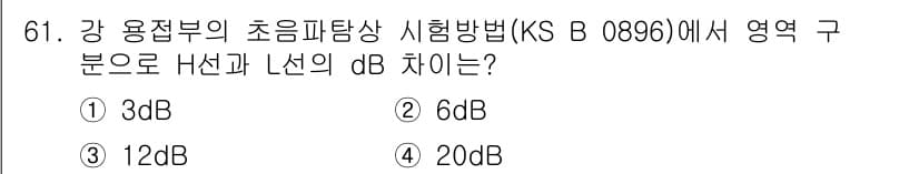 초음파비파괴검사기사(구) 2019년 61번 - 정답과 핵심 포인트를 검수 중인 기출문제