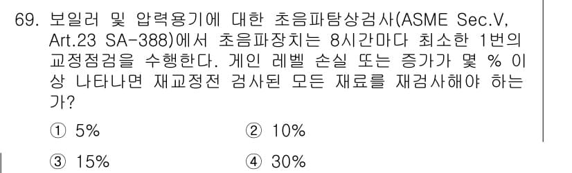 초음파비파괴검사기사 2019년 71번 - 정답과 핵심 포인트를 검수 중인 기출문제