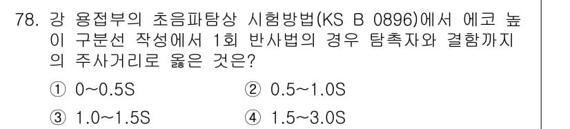 초음파비파괴검사기사 2019년 80번 - 정답과 핵심 포인트를 검수 중인 기출문제