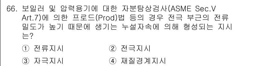 자기비파괴검사기사 2019년 66번 - 정답과 핵심 포인트를 검수 중인 기출문제