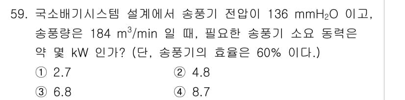 산업위생관리기사 2019년 60번 - 정답과 핵심 포인트를 검수 중인 기출문제