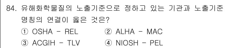 산업위생관리기사 2019년 85번 - 정답과 핵심 포인트를 검수 중인 기출문제