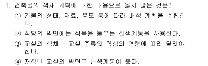 9급_국가직_공무원_건축계획 2017년 1번 - 정답과 핵심 포인트를 검수 중인 기출문제