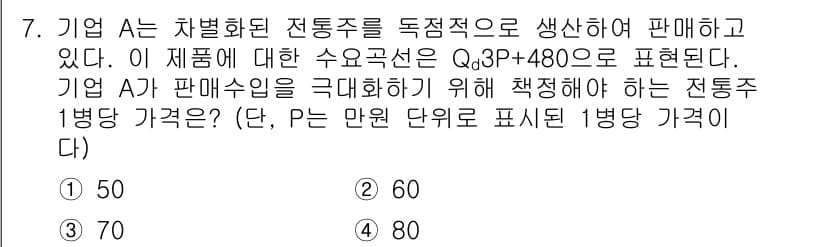 9급_국가직_공무원_경제학개론 2018년 7번 - 정답과 핵심 포인트를 검수 중인 기출문제