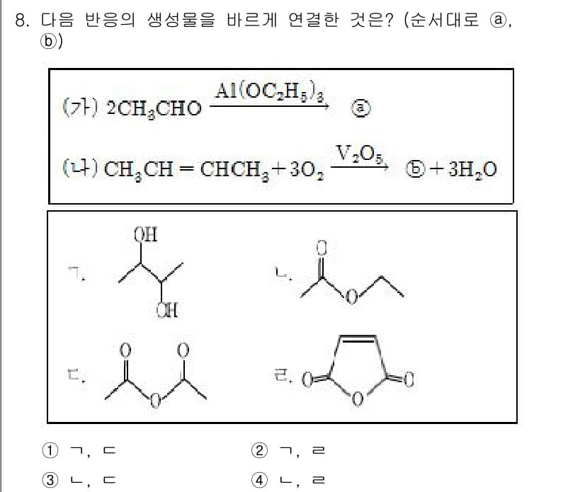 9급_국가직_공무원_공업화학 2019년 8번 - 정답과 핵심 포인트를 검수 중인 기출문제