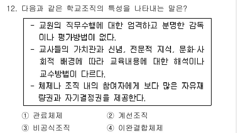 9급_국가직_공무원_교육학개론 2015년 12번 - 정답과 핵심 포인트를 검수 중인 기출문제