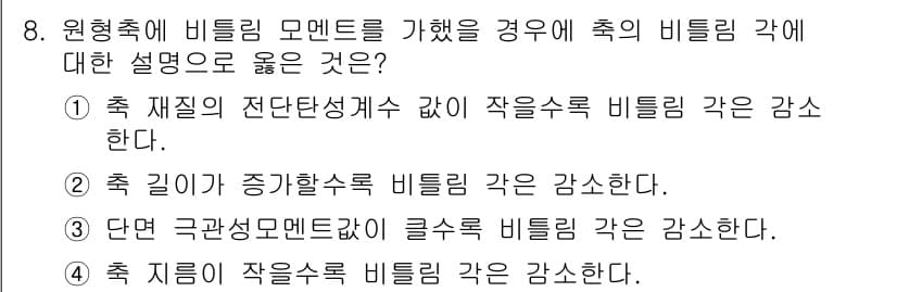9급_국가직_공무원_기계일반 2015년 8번 - 정답과 핵심 포인트를 검수 중인 기출문제
