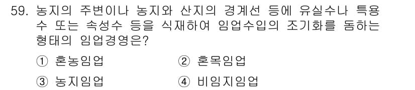 산림산업기사(구60문항) 2019년 59번 - 정답과 핵심 포인트를 검수 중인 기출문제