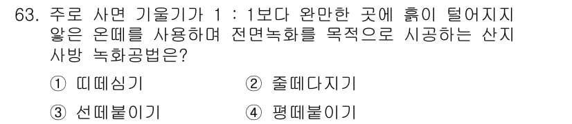산림산업기사(구60문항) 2019년 63번 - 정답과 핵심 포인트를 검수 중인 기출문제