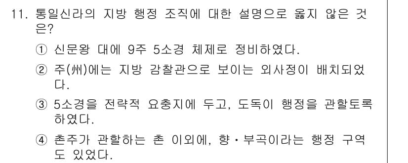 9급_국가직_공무원_한국사 2015년 11번 - 정답과 핵심 포인트를 검수 중인 기출문제