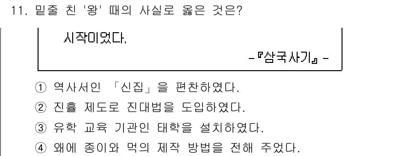 9급_국가직_공무원_한국사 2016년 11번 - 정답과 핵심 포인트를 검수 중인 기출문제