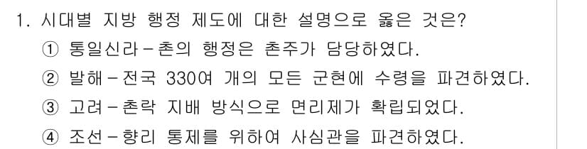 9급_국가직_공무원_한국사 2018년 1번 - 정답과 핵심 포인트를 검수 중인 기출문제