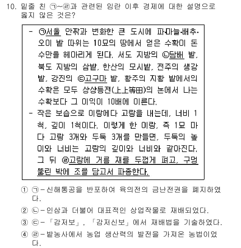 9급_국가직_공무원_한국사 2019년 10번 - 정답과 핵심 포인트를 검수 중인 기출문제