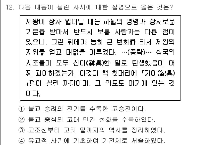 9급_국가직_공무원_한국사 2019년 12번 - 정답과 핵심 포인트를 검수 중인 기출문제