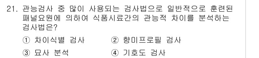 식품안전기사 2019년 21번 - 정답과 핵심 포인트를 검수 중인 기출문제