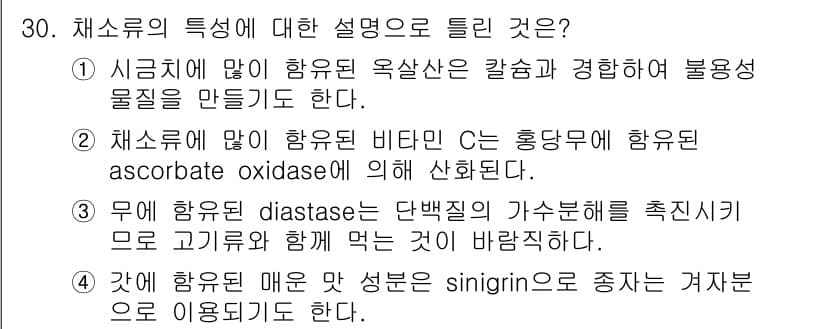 식품안전기사 2019년 30번 - 정답과 핵심 포인트를 검수 중인 기출문제