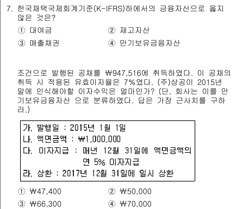 전산회계운용사_2급 2015년 7번 - 정답과 핵심 포인트를 검수 중인 기출문제