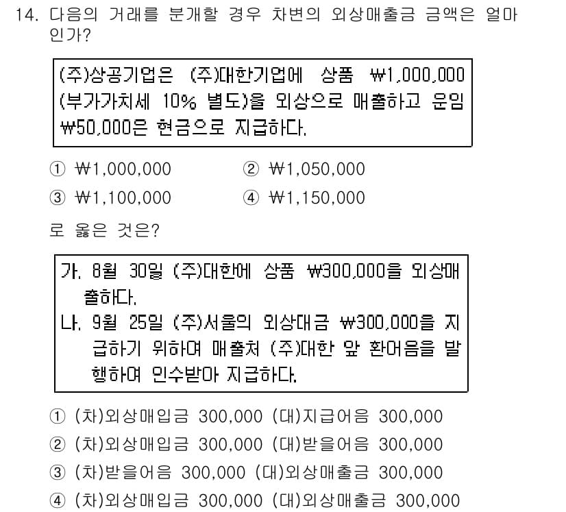 전산회계운용사_2급 2016년 14번 - 정답과 핵심 포인트를 검수 중인 기출문제