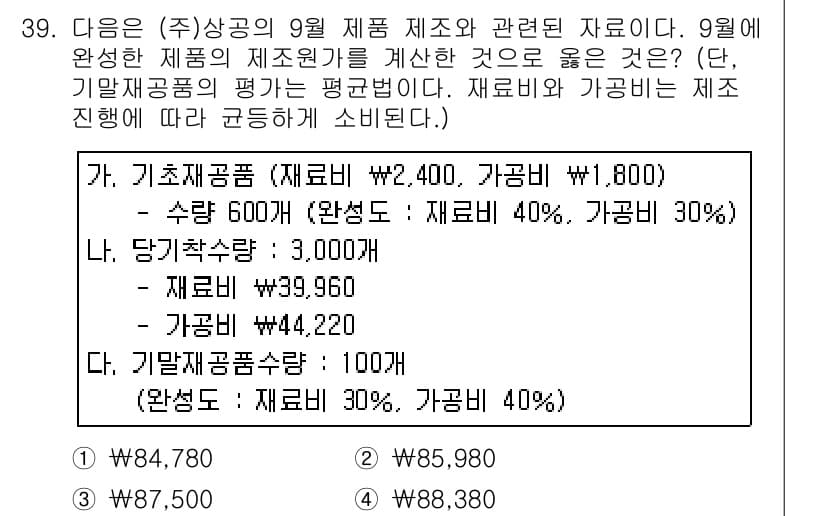전산회계운용사_2급 2018년 39번 - 정답과 핵심 포인트를 검수 중인 기출문제