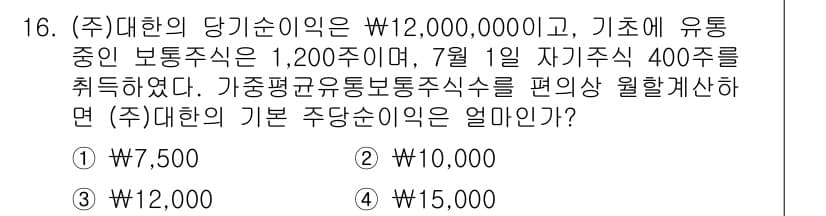 전산회계운용사_1급 2015년 15번 - 정답과 핵심 포인트를 검수 중인 기출문제