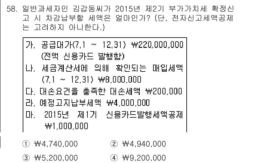 전산회계운용사_1급 2015년 57번 - 정답과 핵심 포인트를 검수 중인 기출문제