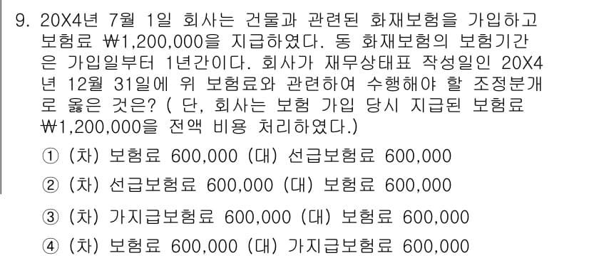 전산회계운용사_1급 2019년 9번 - 정답과 핵심 포인트를 검수 중인 기출문제
