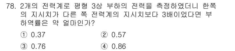 전기공사산업기사 2018년 78번 - 전력의 지배력 비율은 두 전력계의 상태를 비교하여 계산할 수 있습니다. ... 에 관한 핵심 기출문제
