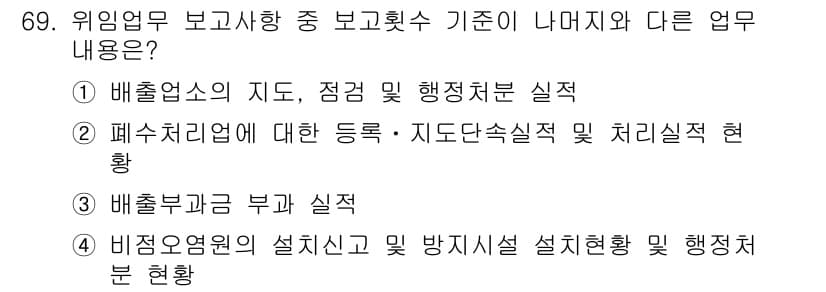 수질환경산업기사 2019년 69번 - . 

배출업소의 지도, 점검 및 행정처분 실적은 위원회 보고사항으로 반... 에 관한 핵심 기출문제