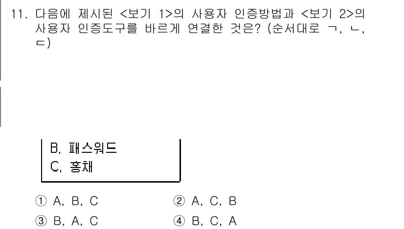 9급_국가직_공무원_정보보호론 2015년 11번 - 정답과 핵심 포인트를 검수 중인 기출문제