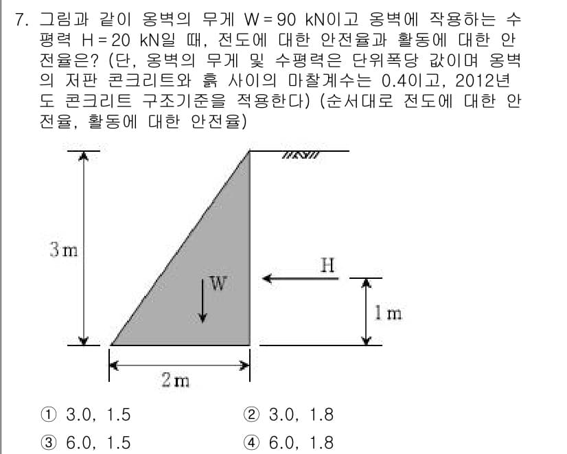 9급_국가직_공무원_토목설계 2017년 7번 - 정답과 핵심 포인트를 검수 중인 기출문제