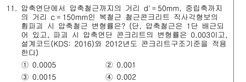 9급_국가직_공무원_토목설계 2018년 11번 - 정답과 핵심 포인트를 검수 중인 기출문제