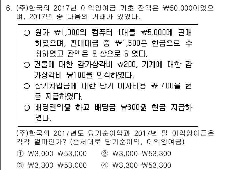 9급_국가직_공무원_회계원리 2018년 6번 - 정답과 핵심 포인트를 검수 중인 기출문제