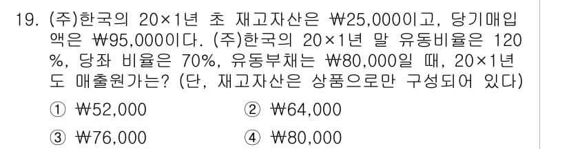 9급_국가직_공무원_회계학 2019년 19번 - 정답과 핵심 포인트를 검수 중인 기출문제