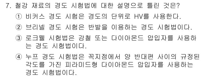 침투비파괴검사기사(구) 2019년 7번 - 정답과 핵심 포인트를 검수 중인 기출문제