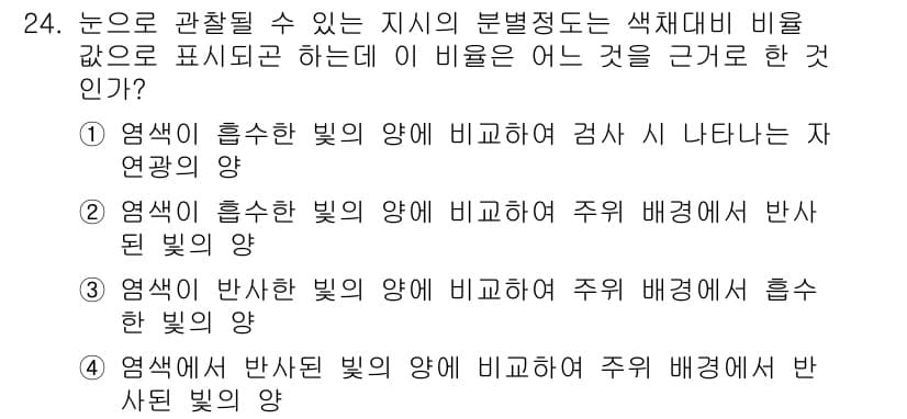 침투비파괴검사산업기사(구) 2019년 24번 - 정답과 핵심 포인트를 검수 중인 기출문제