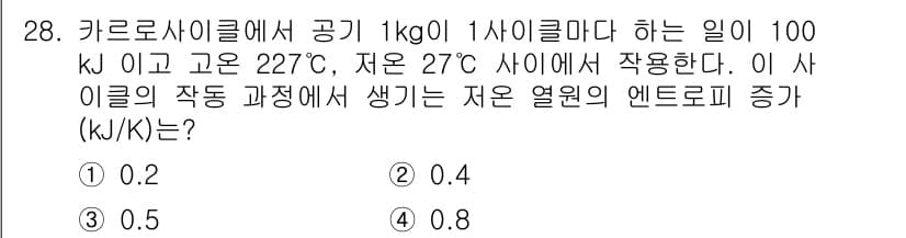 에너지관리기사 2019년 28번 - 정답과 핵심 포인트를 검수 중인 기출문제