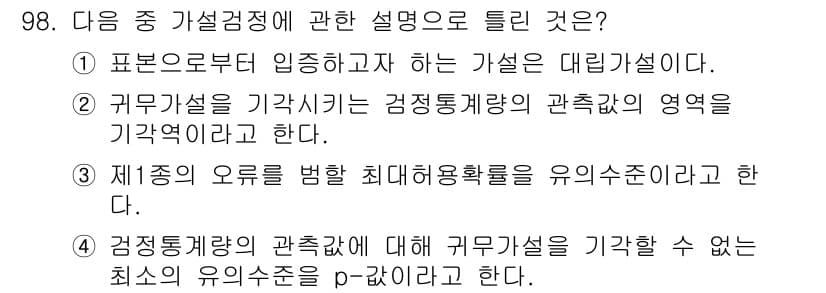 사회조사분석사_1급 2016년 98번 - 정답과 핵심 포인트를 검수 중인 기출문제