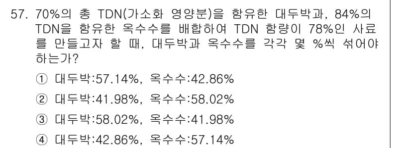 축산기사 2019년 57번 - 정답과 핵심 포인트를 검수 중인 기출문제