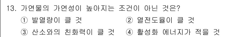 화재감식평가기사 2019년 13번 - 3. 화재 시 연소에 필요한 산소의 공급이 적어지면 연소가 원활하지 않게... 에 관한 핵심 기출문제