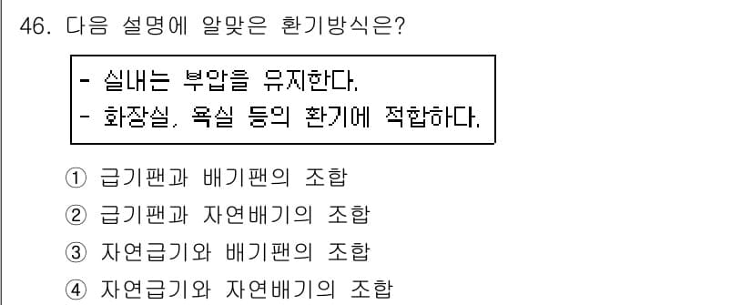 건축설비기사 2019년 46번 - 정답과 핵심 포인트를 검수 중인 기출문제