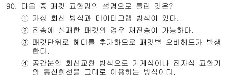 컴퓨터시스템기사(B형) 2019년 90번 - 정답과 핵심 포인트를 검수 중인 기출문제