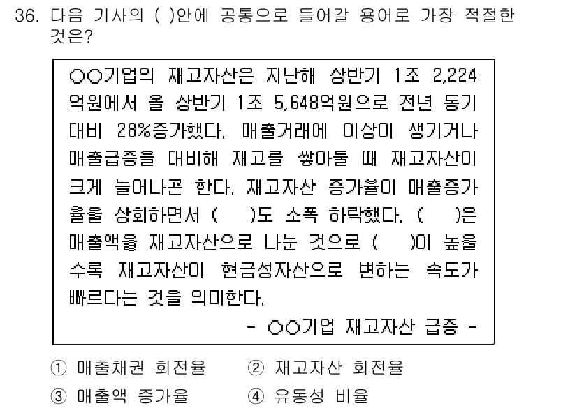 비서_1급 2015년 36번 - 정답과 핵심 포인트를 검수 중인 기출문제