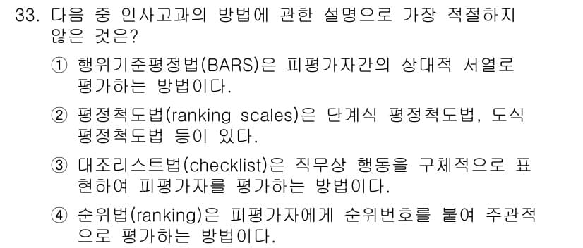 비서_1급 2017년 33번 - 정답과 핵심 포인트를 검수 중인 기출문제