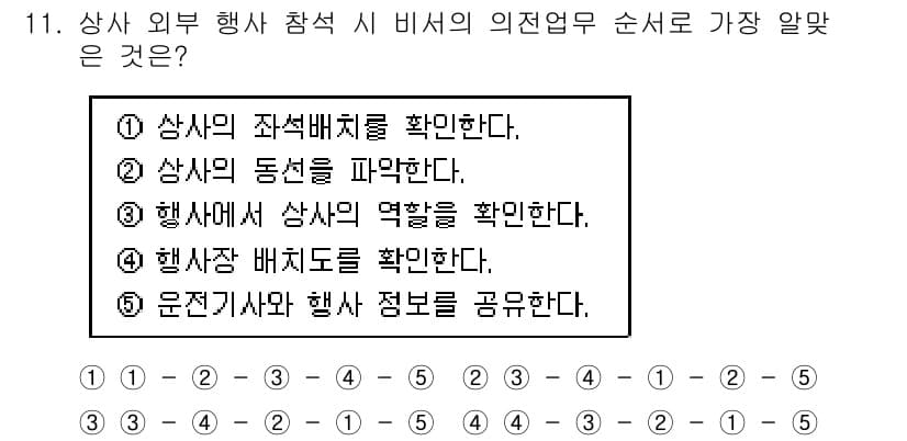 비서_1급 2018년 11번 - 정답과 핵심 포인트를 검수 중인 기출문제