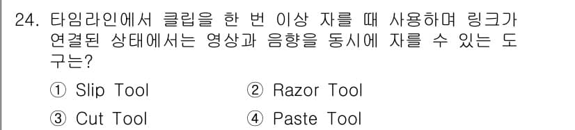 디지털영상편집_2급 2016년 24번 - 정답과 핵심 포인트를 검수 중인 기출문제