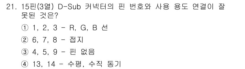 PC정비사_1급 2019년 21번 - 정답과 핵심 포인트를 검수 중인 기출문제