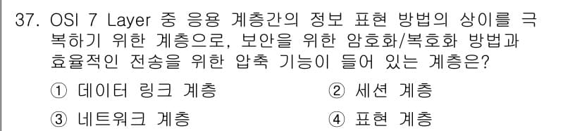 인터넷보안전문가_2급 2019년 37번 - 정답과 핵심 포인트를 검수 중인 기출문제