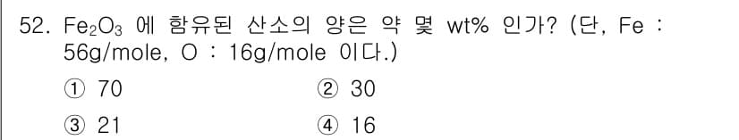 금속재료기사 2017년 52번 - 정답과 핵심 포인트를 검수 중인 기출문제