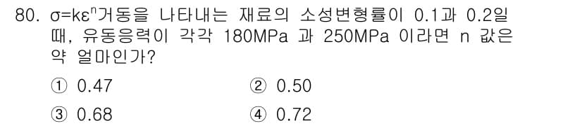 금속재료기사 2018년 80번 - 정답과 핵심 포인트를 검수 중인 기출문제